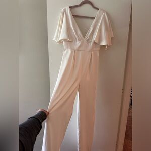 BHLDN ivory white jumpsuit pant